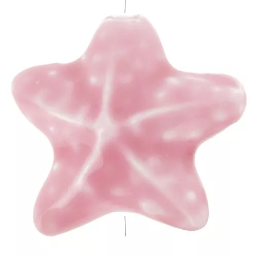 Perle étoile de mer 19x21 mm en céramique - Rose x1