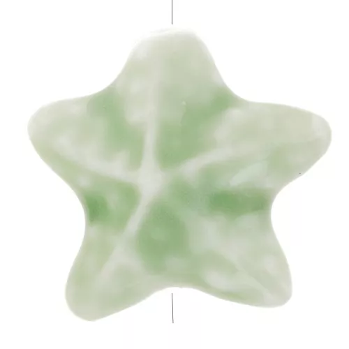 Perle étoile de mer 19x21 mm en céramique - Vert clair x1