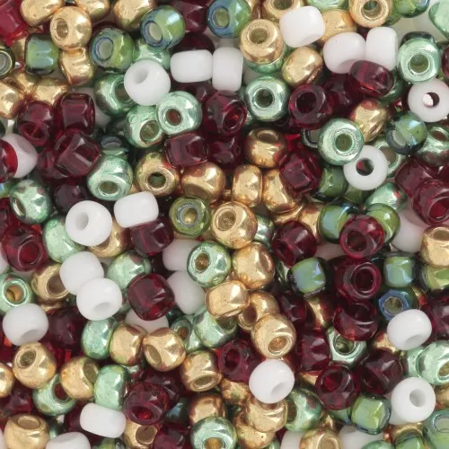 Mix de rocailles Miyuki 8/0 - Jingle Bells x8g