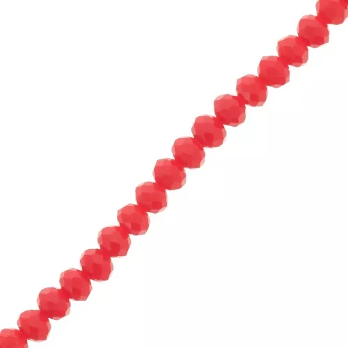 Perles rondelles facettées - rondes aplaties -3.5x3 mm Red Coral x35cm