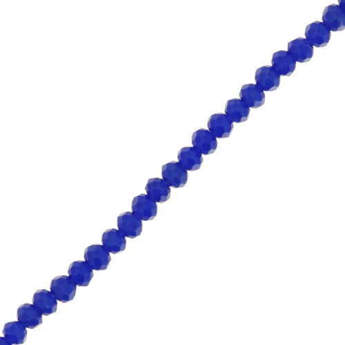 Perles rondelles facettées - rondes aplaties - 4.5x3.5 mm Cobalt Opaque x41cm