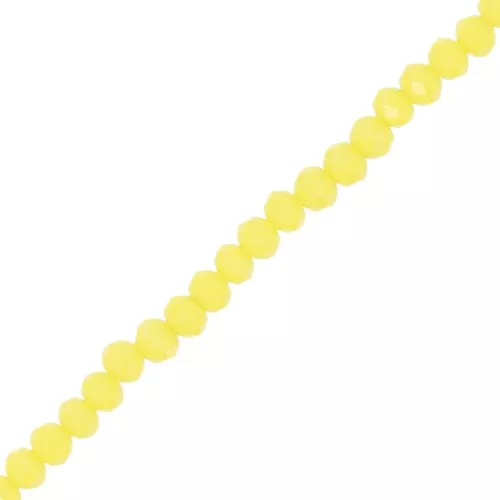 Perles rondelles facettées - rondes aplaties 4x3.5 mm - Jaune Opaque x40cm