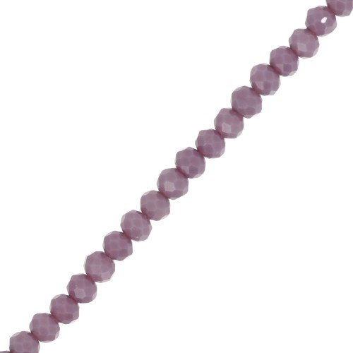 Perles rondelles facettées - rondes aplaties - 4x3.5 mm - Lilac Opaque x42cm