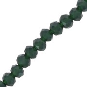 Perles rondelles facettées - rondes aplaties - 4x3 mm Dark Green x39cm|raw }}