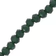 Perles rondelles facettées - rondes aplaties - 4x3 mm Dark Green x39cm