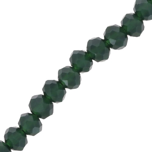 Perles rondelles facettées - rondes aplaties - 4x3 mm Dark Green x39cm