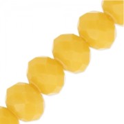 Perles rondelles facettées - rondes aplaties -6x5 mm Jaune Moutarde Opaque x42cm