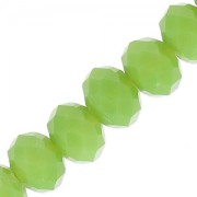 Perles rondelles facettées - rondes aplaties -6x4 mm Olivine Opaque x40cm|raw }}