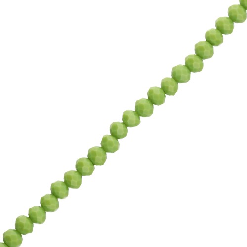 Perles rondelles facettées - rondes aplaties - 6x5 mm Olivine Opaque x44cm