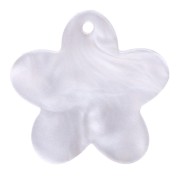 Breloque fleur 19 mm en acétate - Blanc nacré x1|raw }}