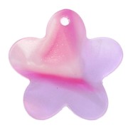 Breloque fleur 19 mm en acétate - Ecaille de tortue - Rose - Violet x1|raw }}