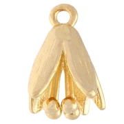 Breloque fleur 13x10 mm - Doré à l'or fin x1