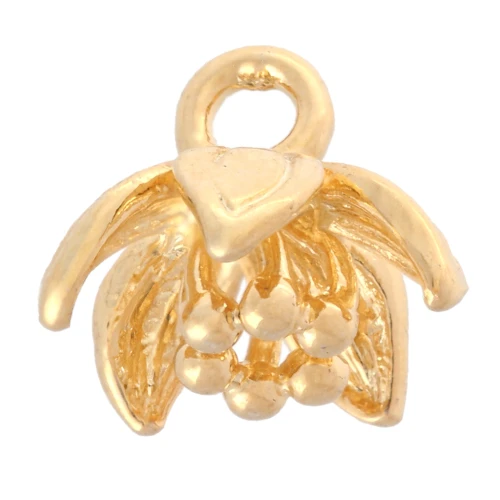 Breloque fleur 8x9 mm Doré à l'or fin x1