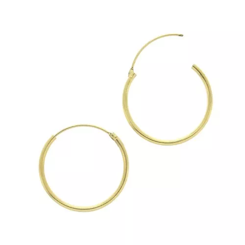 Créoles 14 mm - Fil 1.3 mm - Doré x2