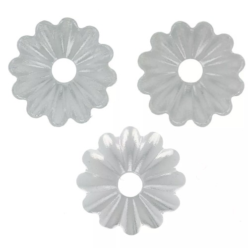 Coupelles striées 6 mm - Argenté x20