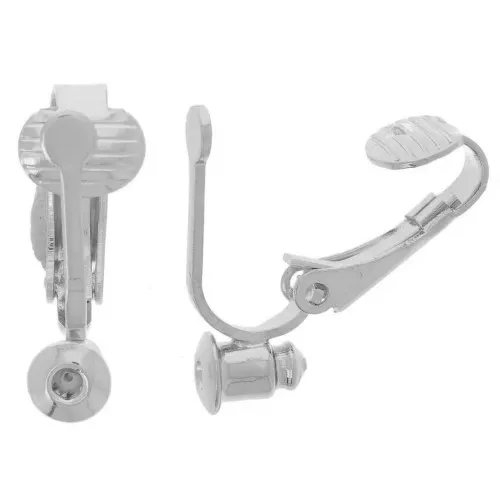 Convertisseurs de clous d'oreilles en clips 19x5 mm - Argenté x2