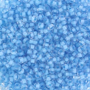 Perles rocailles Preciosa  11/0 2 mm - Crystal Blue Lined x20g