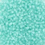 Perles rocailles Preciosa  11/0 2 mm - Crystal Green Lined x20g