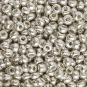 Perles rocailles Preciosa 8/0 3 mm - Terra Metallic Beige x20g
