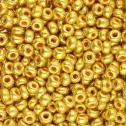 Perles rocailles Preciosa  8/0 3 mm - Terra Metallic Gold x20g