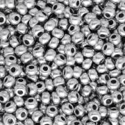 Perles rocailles Preciosa  8/0 - 3 mm - Argenté Gris satiné x20g