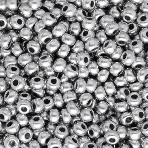 Perles rocailles Preciosa  8/0 - 3 mm - Argenté Gris satiné x20g
