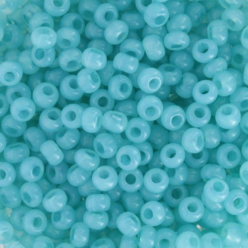 Perles rocailles Preciosa  8/0 - 3 mm - Solgel - Blue Green 2 Dyed Alabaster x20g
