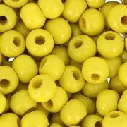 Perles rondes en bois 4 mm Jaune x165