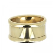 Bague en laiton avec rebord courbé 10 mm Doré à l'or fin x1|raw }}