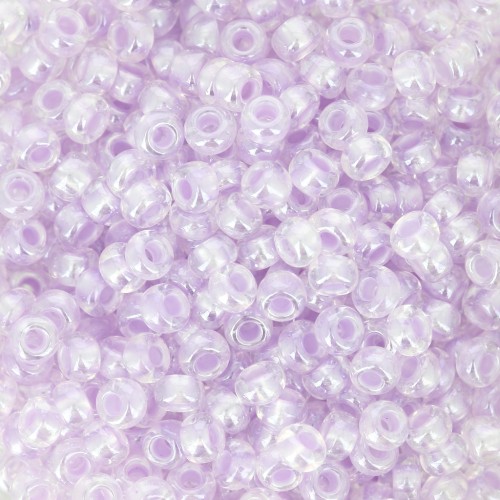 Perles rocailles Preciosa 8/0 - 3 mm - Pearl Pastel Lining - Violet Sfinx x20g