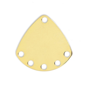 Intercalaires triangles 6 trous 14 mm doré à l'or fin x4