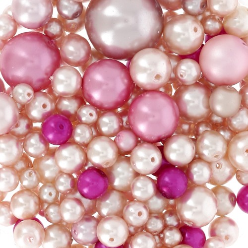 Assortiment de perles de bohème - Mix Rose - Nude x50g