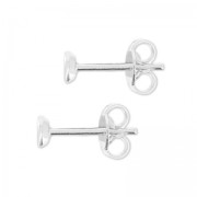 Clous d'oreilles pour semi-percée 4 mm argenté x2|raw }}