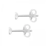 Clous d'oreilles pour semi-percée 4 mm argenté x2