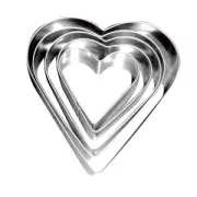 Set d'emporte-pièces en métal forme coeur x5
