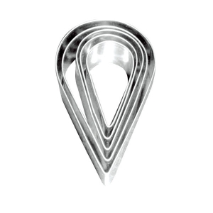 Set d'emporte-pièces en métal forme goutte x5