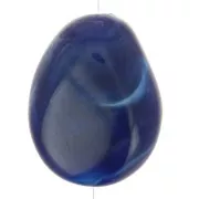 Perle plate irrégulière 25x20 mm en résine opaque - Bleu marine marbré x1