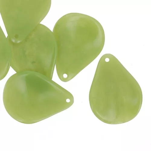 Sequins pétales de fleurs incurvés 23 mm en résine - Vert avocat x6