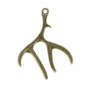 Pendentif bois de cerf 52 mm bronze x1|raw }}