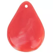 Sequins pétales de fleurs incurvés 23 mm en résine - Grenadine marbré x6