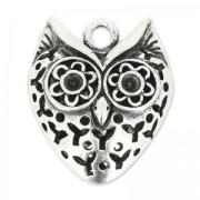 Pendentif hibou 29 mm argenté vieilli x1|raw }}