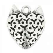 Pendentif hibou 29 mm argenté vieilli x1