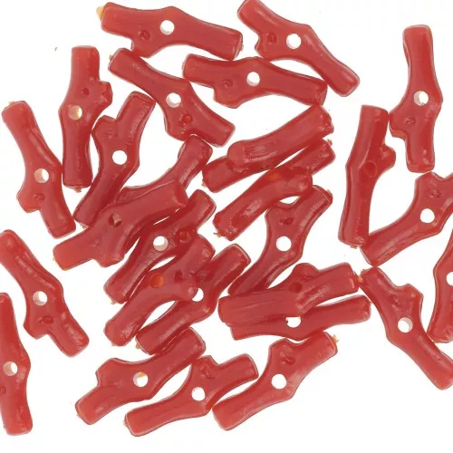 Perles corail 12x5 mm en résine - Terre de Sienne x10