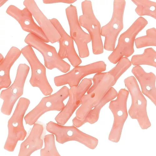 Perles corail 12x5 mm en résine - Corail marbré x10