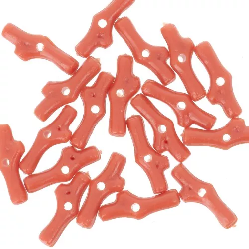 Perles corail 12x5 mm en résine - Rouge corail x10