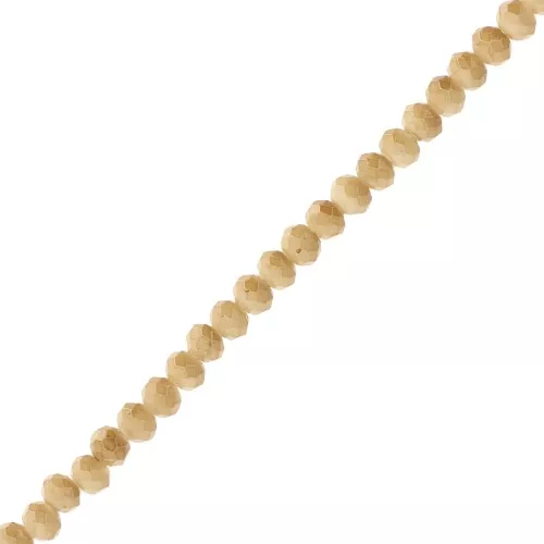 Perles rondelles facettées - rondes aplaties 3.5x3 mm - Opaque Vert olive x32cm