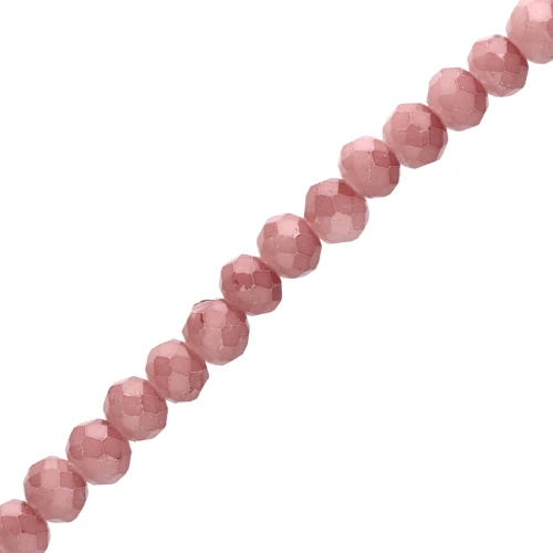 Perles rondelles facettées - rondes aplaties 4.5x mm - Opaque Marron Clair x38cm
