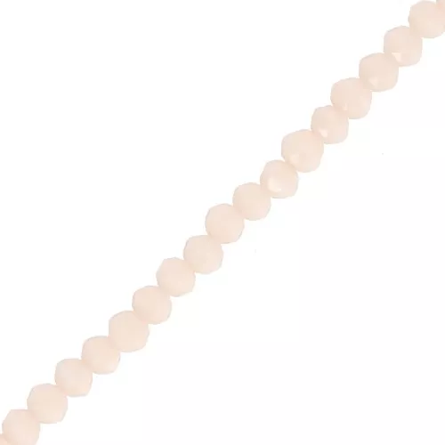 Perles rondelles facettées - rondes aplaties 4x3.5 mm - Opaque Beige clair x40cm