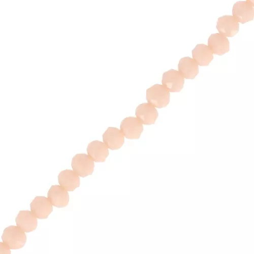 Perles rondelles facettées - rondes aplaties 4x3.5 mm - Opaque Nude x41cm