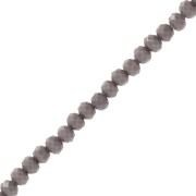 Perles rondelles facettées - rondes aplaties 4x3.5 mm - Opaque Gris foncé x48cm|raw }}